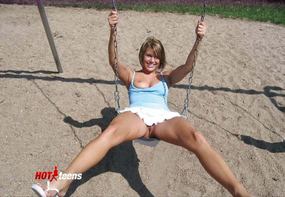 Teen Upskirt on the Swing