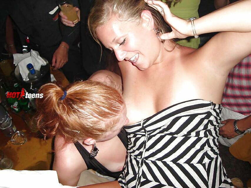 Drunk Party Girls Licking Tits