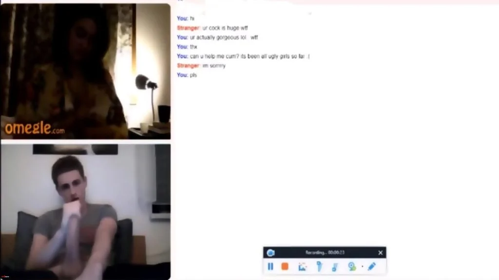 Huge Cock on Webcam with Stranger