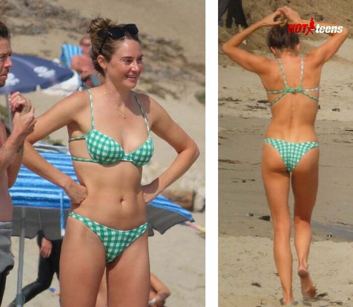 Sexy English actress Shailene Woodley in bikini pic showing hot ass.