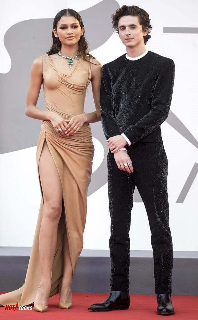 Hollywood stars Timothee-Chalamet with Zendaya on stage