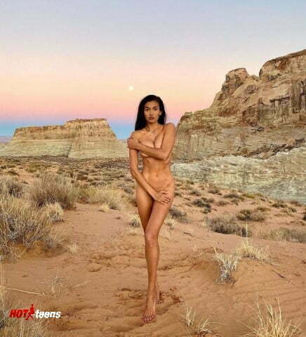 Swedish Australian adult model without clothes in the nature