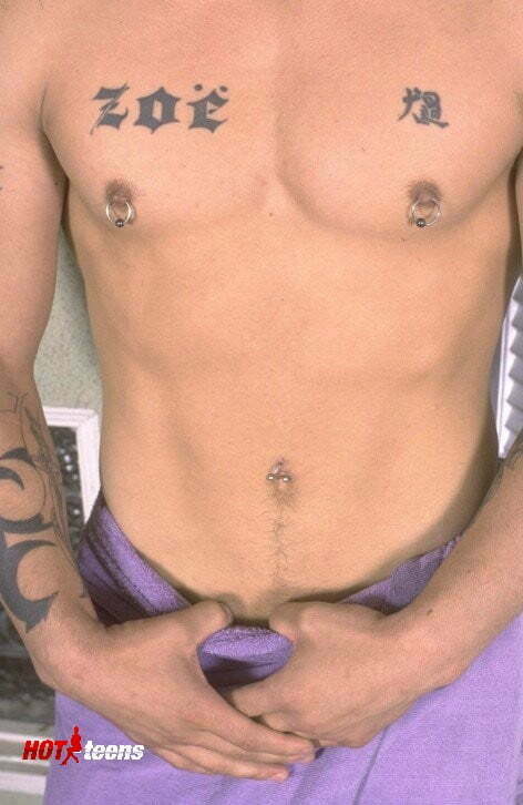 Hot gay with 6 pack and pierced nipples picture