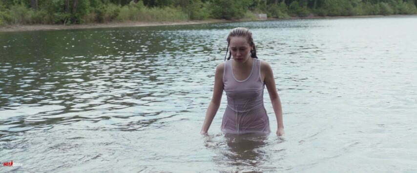 Mary from The Devils Hand wet clothes breasts see through