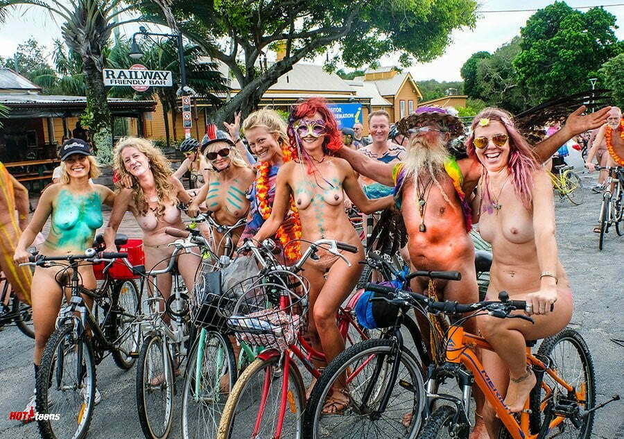 Public bike ride nudity