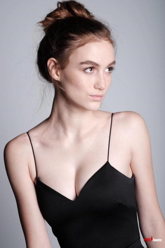 Madison Lintz big nude boobs in black dress