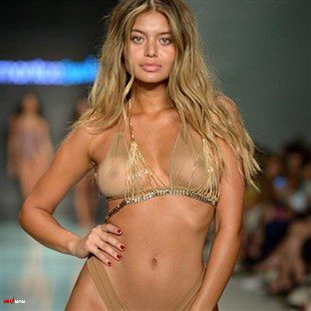 Sofia Jamora naked breast see through on the runway