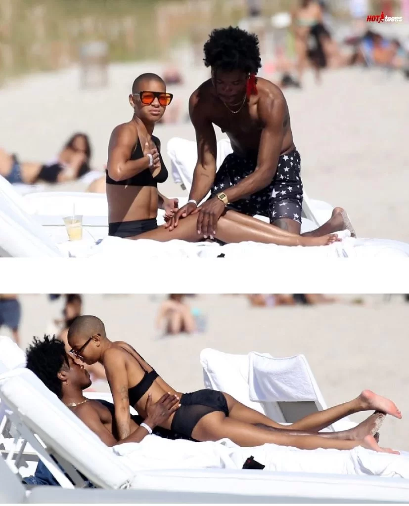 Daughter of Will Smith on the beach with boyfriend De'Wayne