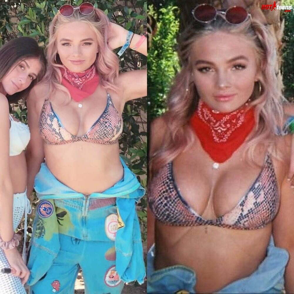 Big boobs of Natalie Lind in bikini top