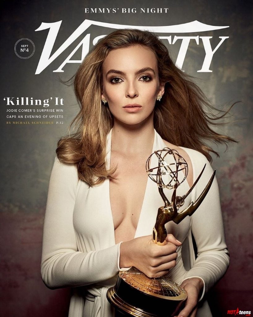 Jodie Comer naked tits on magazine