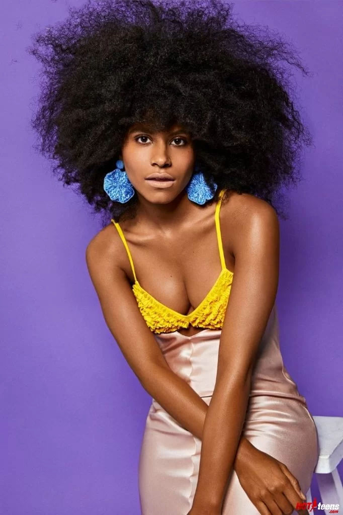 Big afro celebrity with soft tits