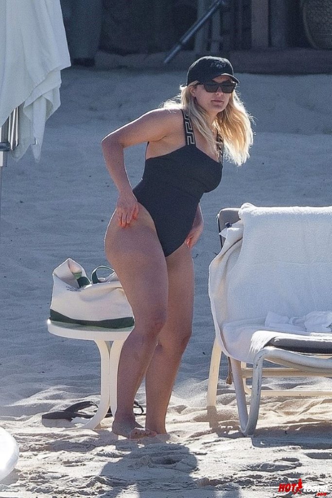 Bebe Rexha sexy in swimuit at the beach