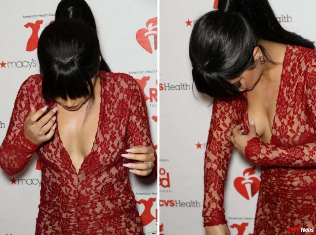 Becky G nude tits dropping out of dress