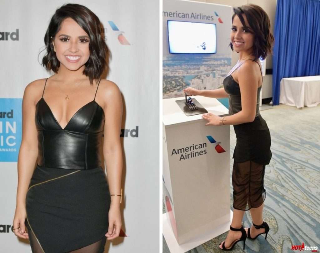 Sexy Mexican American celebrity at work