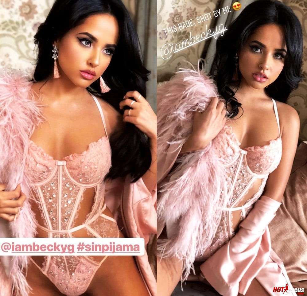 Becky G sexy in lingerie modeling