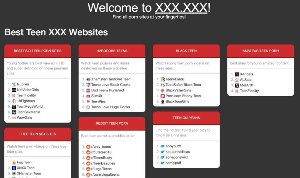 List of world of teen porn on XXX.xxx