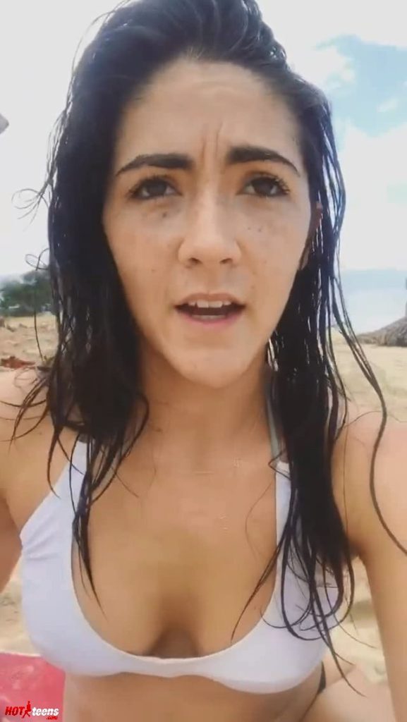 Bikini selfie by Isabelle Fuhrman with almost nude boobs