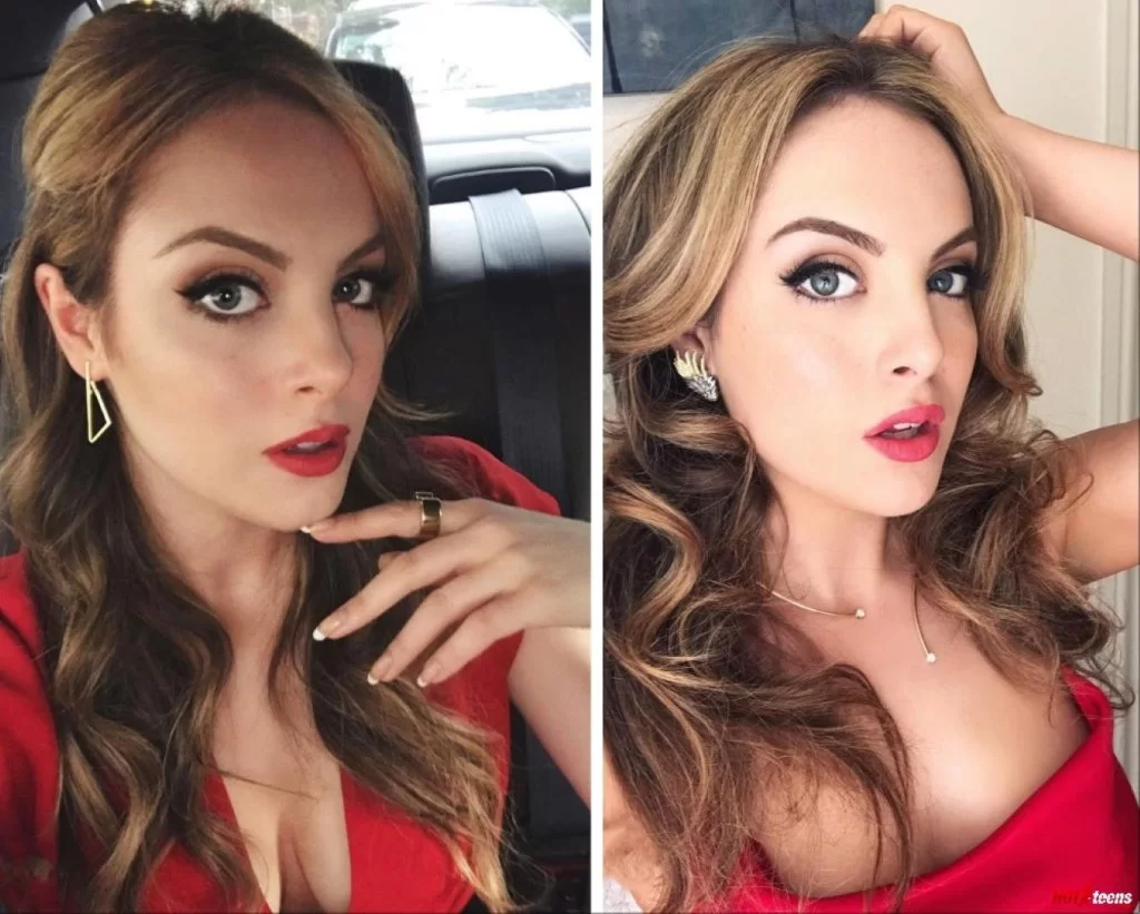 Sexy Elizabeth Gillies in red
