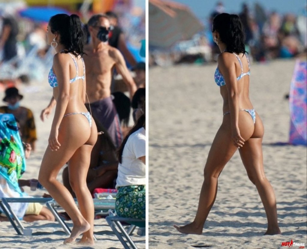 Camila Mendes tiny bikini on the beach