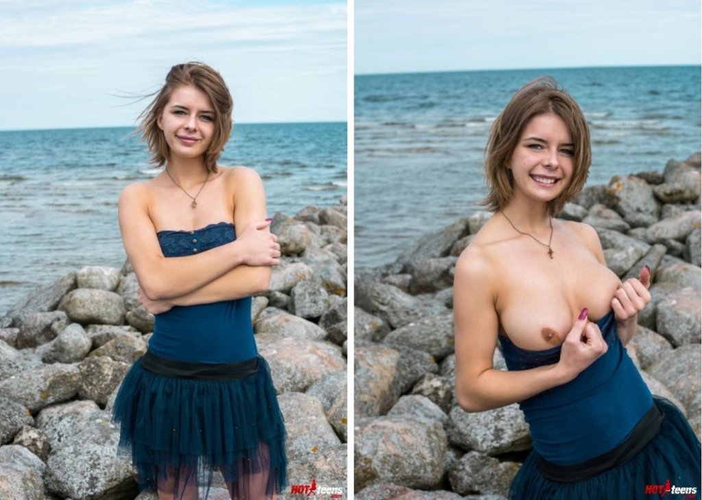 18 years old teen flash beach tits