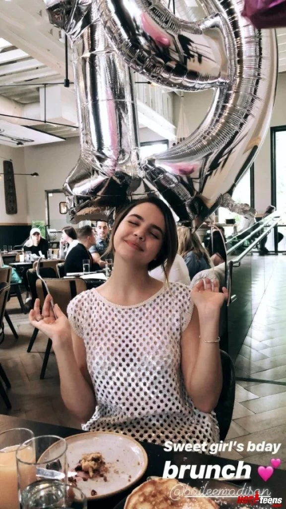 Bailee Madison naked tits see through in restaurant