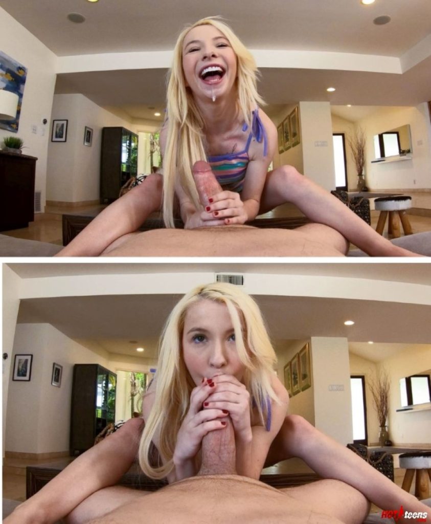 Kenzie Reeves POV blowjob with huge white cock